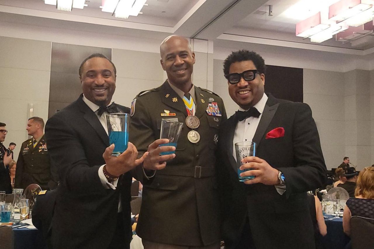 Sherrod Conyers with Col Baker, Commanding Officer of 48th IBCT